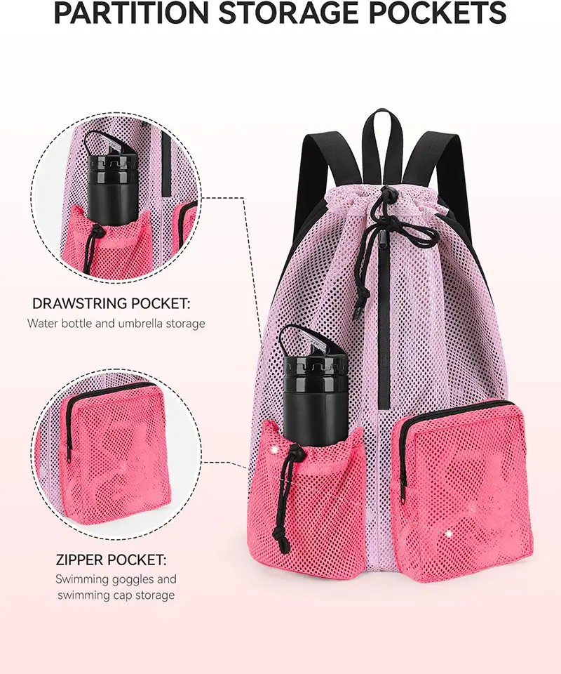 mesh drawstring backpack